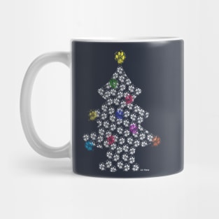 Christmas Tree made of Dog Paw Prints Mug